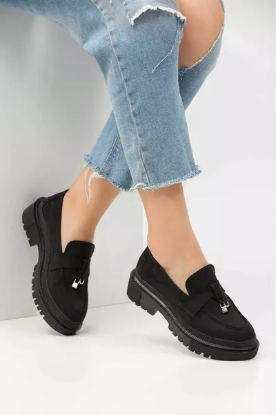 High Sole Suede Casual Loafer Ballet Flats Women Shoes