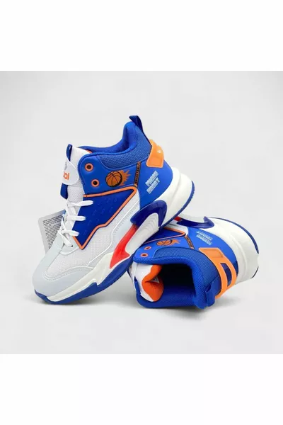 Basket Model Orthopedic Soled Children's Sneakers - White Saks