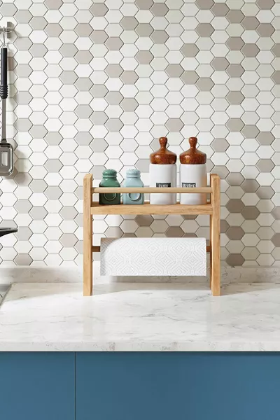 Roll Towel Mountable Spice Rack Countertop Organizer Wooden Shelf - Atlantic Pine