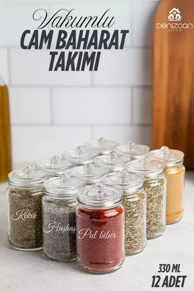 Gelabeld Kruiden Set met Deksels, Handvatten en Vacuüm