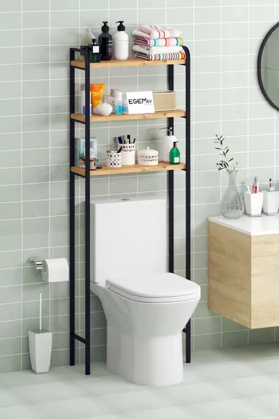 Odina Toiletplank Organizer Boven de WC Badkamer Organizer Toiletplank Boven de WC Plank Badkamerkast Pine