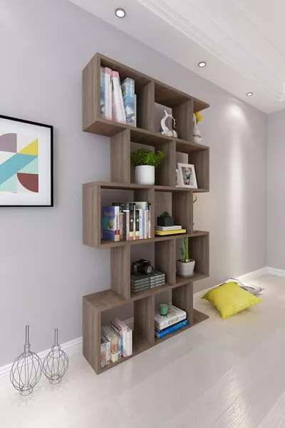 Rio Decoratieve Boekenkast Notenhout