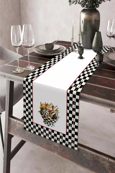 см Платно с щампа, устойчива на петна, премиум плат от полиестер, покривка за маса, пътека, миеща се