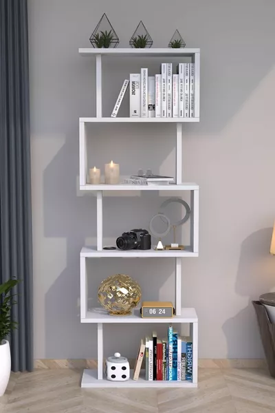 Зеро декоративная книжная полка белая
