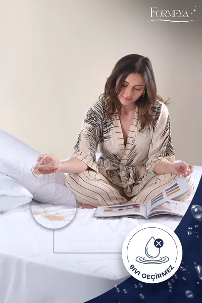 Защитная простыня Adelya Micro стеганая на резинке, полностью водонепроницаемая, односпальная, двуспальная, большая