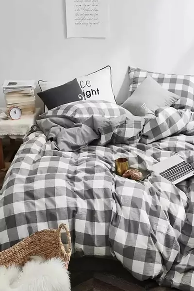 Спален комплект с чаршаф с ластик, двоен, голям на каре