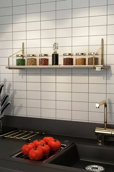 رف مطبخ كبير الحجم، رف جدار لغرفة الأطفال، رف حمام، رف غرفة دراسة، مكتبة ذهبية