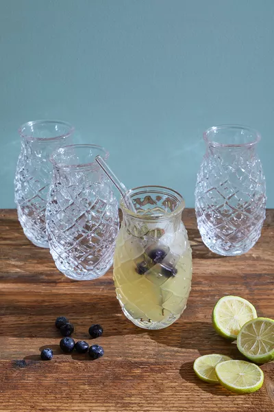 Set de 4 Verres à Cocktail en Verre Fait Main Modèle Ananas par Selen Concept