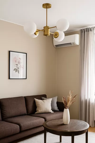 Seul Modern Design Living Room Dining Room Kitchen Distressed White Color Glass Pendant 4-Light Chandelier