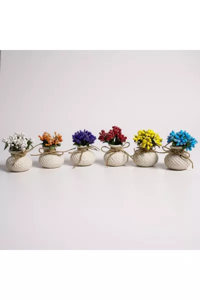 Altılı Dekoratif Mini Set Çiçekli