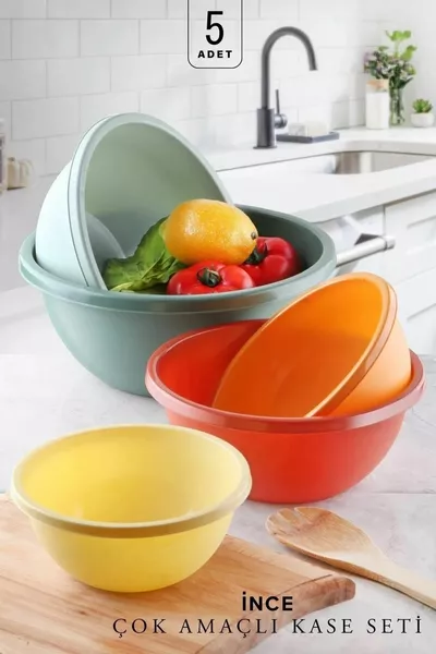5-Piece Round Basin Nesting Set Bucket