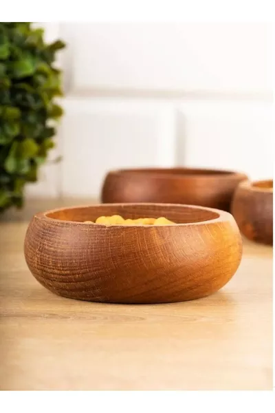 Деревянная подставка для закусок из бука, набор из 6 штук, диаметр 9 см