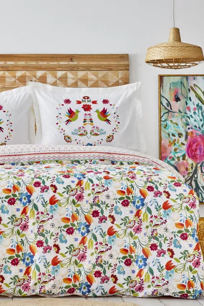 Parlin Fuchsia % Katoen Tweepersoons Dekbedovertrek Set