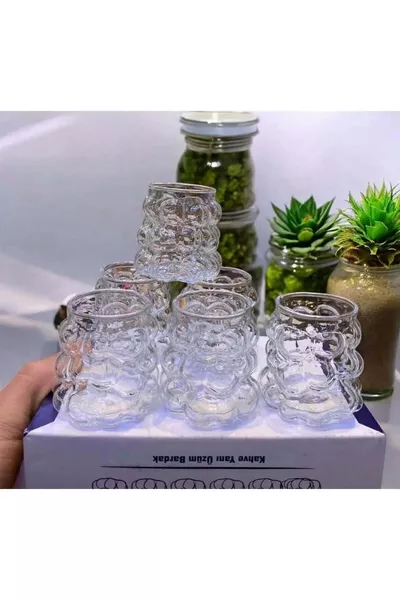 6-teiliges Trauben-Gläser-Set, Bubble-Glas, Wolken-Glas, Beilagen-Glas für Kaffee