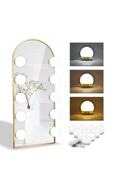 Nostalgia Hollywood Style Makeup Table Mirror White LED Light Lamp USB Glrshop