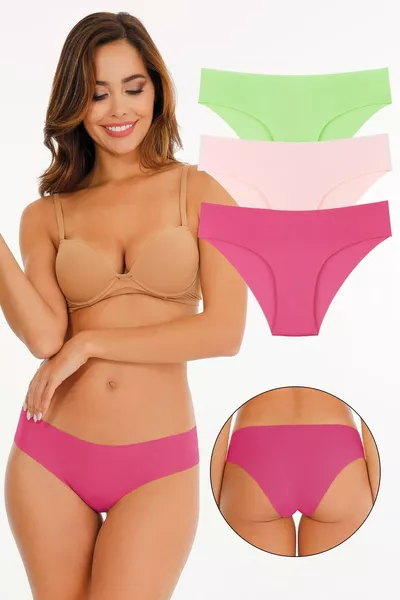 طقم سروال داخلي نسائي بليزر ومقص ليزر 3 قطع