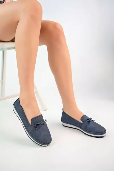 Semelle rembourrée Denim bleu marine Chaussures femme