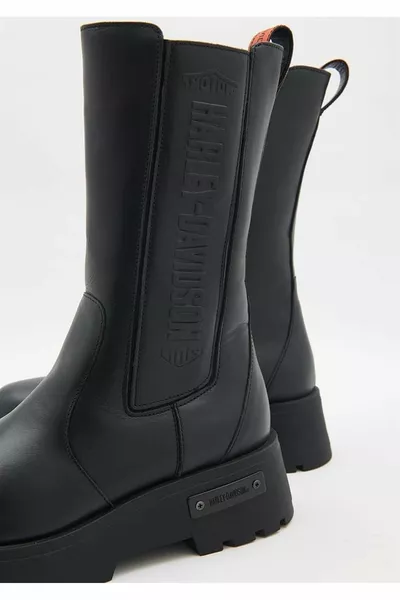 - أنجيلا - أحذية جلدية نسائية - أسود-بني - -