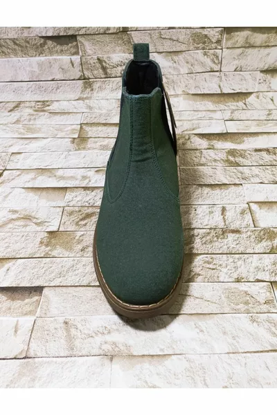 حذاء رجالي دافئ بطانة المطاط الوحيد المضادة للانزلاق من جلد الغزال