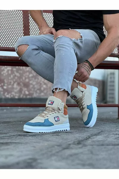   Бежевые мужские полуботильоны