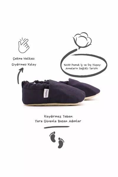 الأزرق الداكن القطن عدم الانزلاق الخطوة الأولى الجوارب الطفل