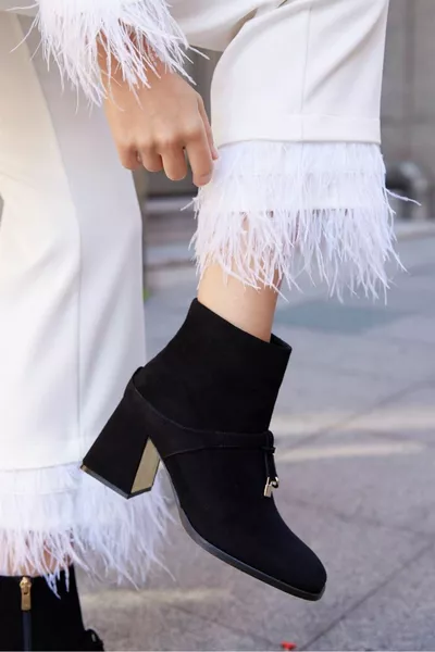 ديبورا بلاك سويدي أحذية نسائية بكعب عال