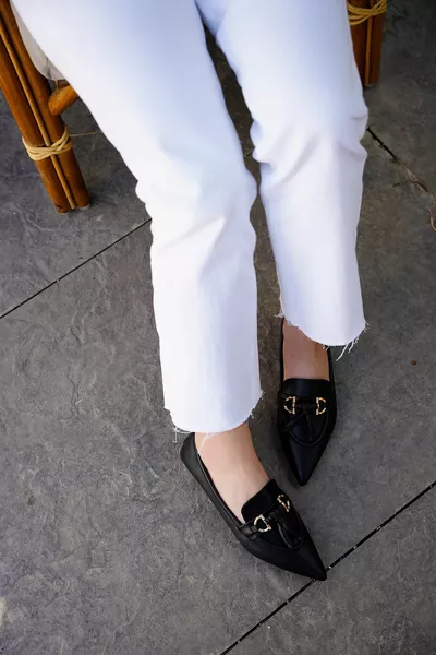 يولي بلاك شرابة مفصلة باليه نسائية مسطحة