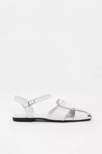 Winx White Genuine Leather Women's Ballet Flats