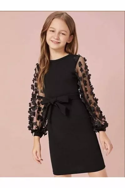 تول فستان أطفال مفصل مع ربطة خصر مجموعة Mykids