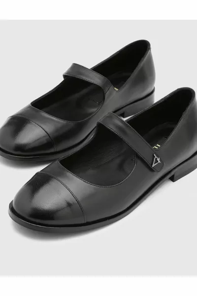 Shay Женские черные балетки из натуральной кожи