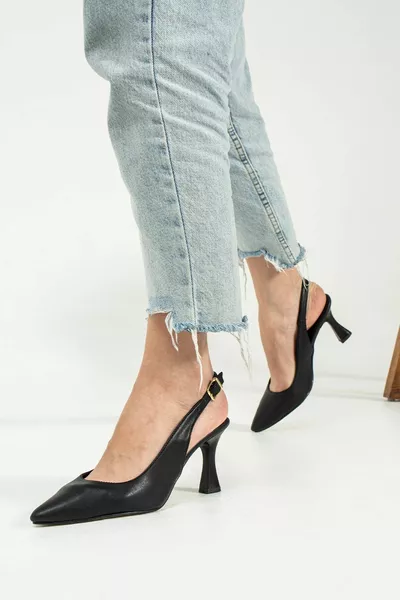 Women's Black Heels 7 Cm Heel