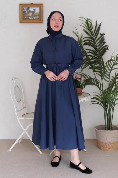 Navy Blue Balloon Skirt