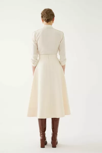 Jupe midi détaillée à pince