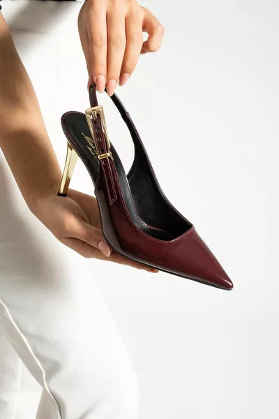 Scarpe Donna con tacco bordeaux