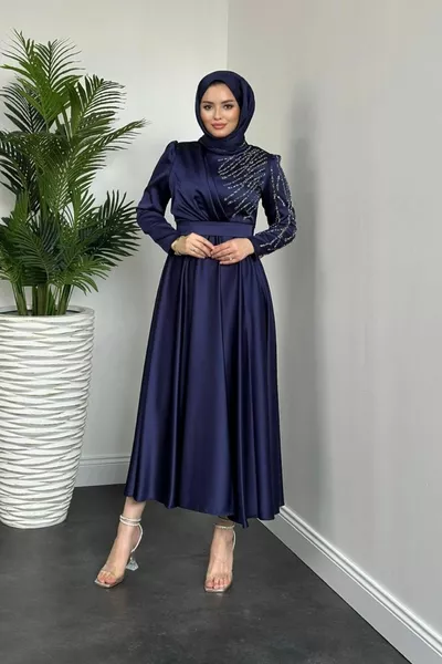 Zühre Evening Dress Navy Blue