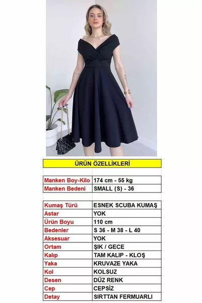 المرأة السوداء مرنة النسيج مزدوج الصدر طوق تصميم ميدي مساء اللباس 