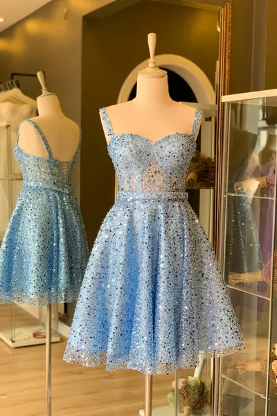 Ice Blue Stone Мини Вечернее Платье И Вечернее Платье