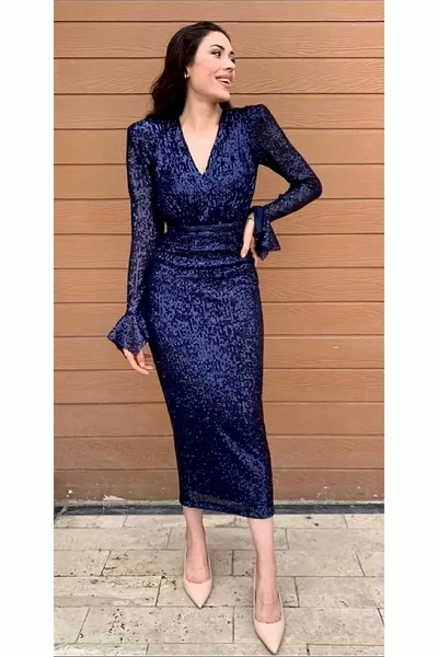 Design of Sandy Sequin Evening Dress