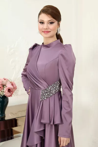 الساتان Nazende الحجاب فساتين السهرة