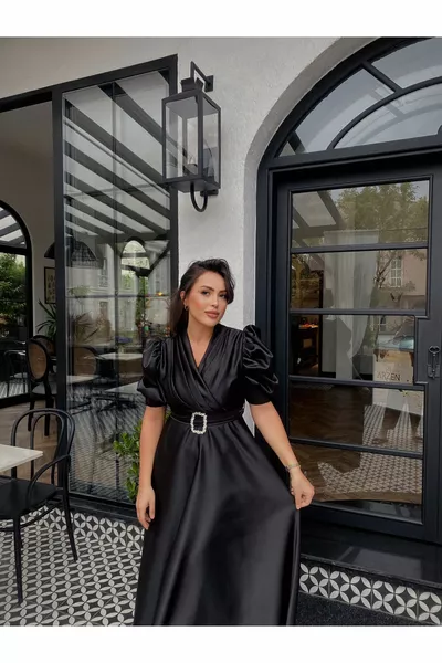 Lavin-jurk met lange ballonmouwen voor dames