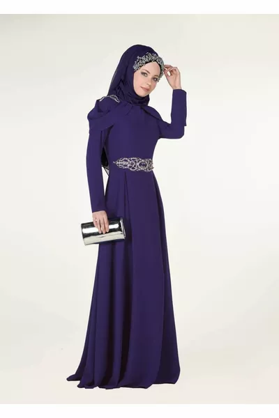 Женское темно-синее (INDIGO) вечернее платье с вышивкой 