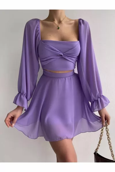 Lincoın талия ниско изрязани мини дипломиране рокля