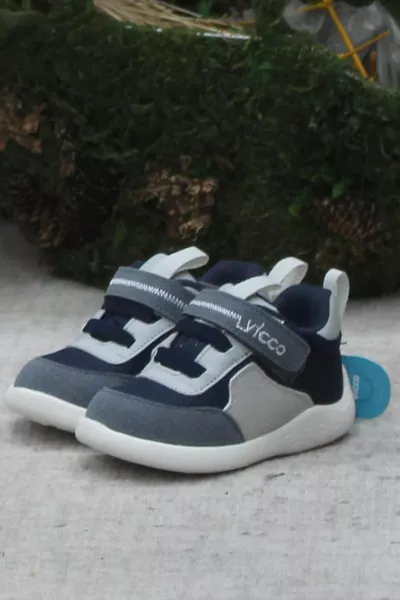 .K. Marineblaue anatomische Jungenschuhe für die erste Stufe