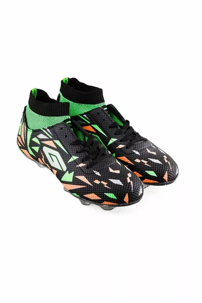 أحذية كرة القدم العشبية مع جوارب الكاحل أحذية كرة القدم Astroturf أحذية كرة القدم الجديدة Dugana - أخضر أسود