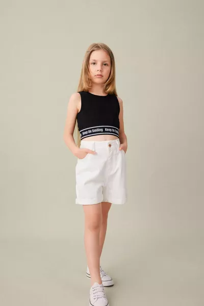 Girls' Bicycle Neck Tank Top SM