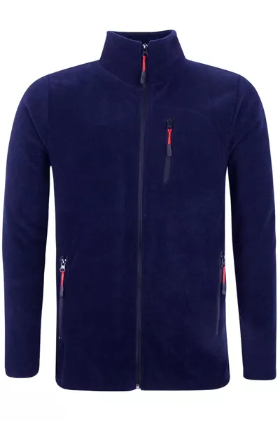 Pile con zip color blu scuro e 3 tasche