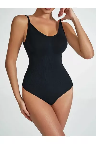 كورسيه داخلي مرفع للجسم ينحف بمقاسين، الجزء السفلي مزود بأزرار بدون خياطة