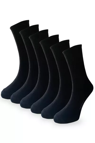 6-Pack Black Cotton Tennis Socks