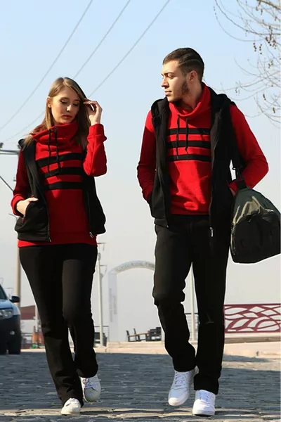 Günlük Kışlık Sevgili Eşofman Tekli Kadın Takım