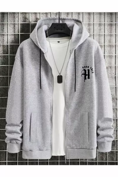 سترة بسحّاب مطبوعة بالتوفيق للجنسين